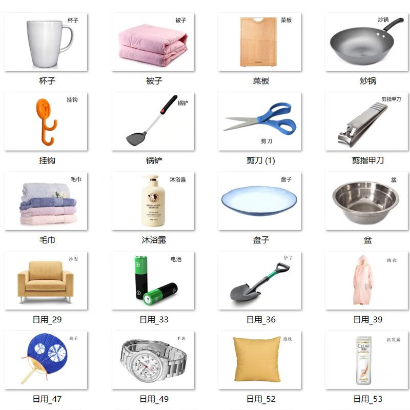 日常用品认知卡片 助力自闭症宝宝语言发育的60张早教指南